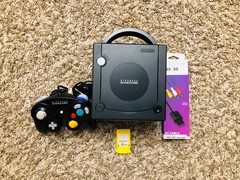 Nintendo GameCube Black Console System Bundle w/Black Controller-DOL-101-Tested