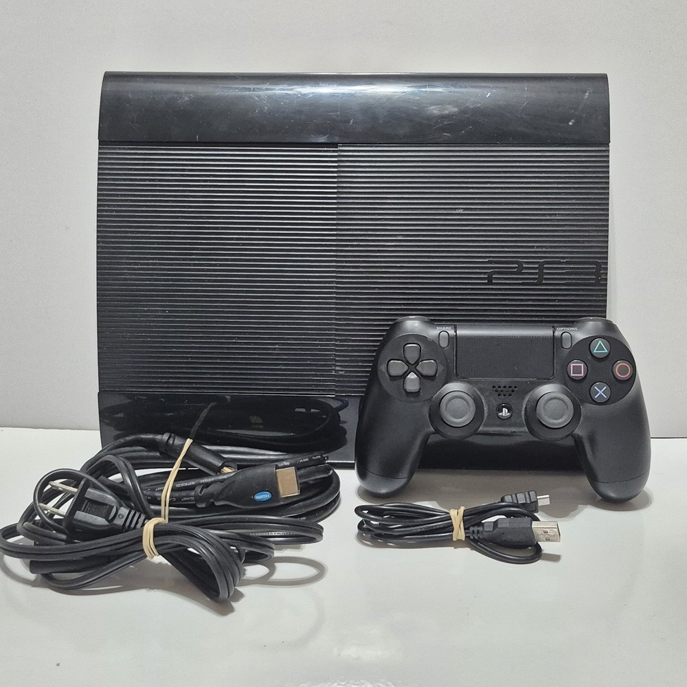 Sony PayStation 3 Super Slim Black Console & Controller CECH-4201B PS3 *TESTED