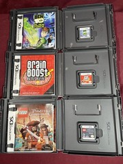 Nintendo DS Lite Silver Console Bundle w/ 14 Games Nerf Case Charger Stylus