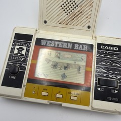 WESTERN BAR CASIO GAME WORKING CG-300 Japan 1984 – Missing Battery Cover – Read