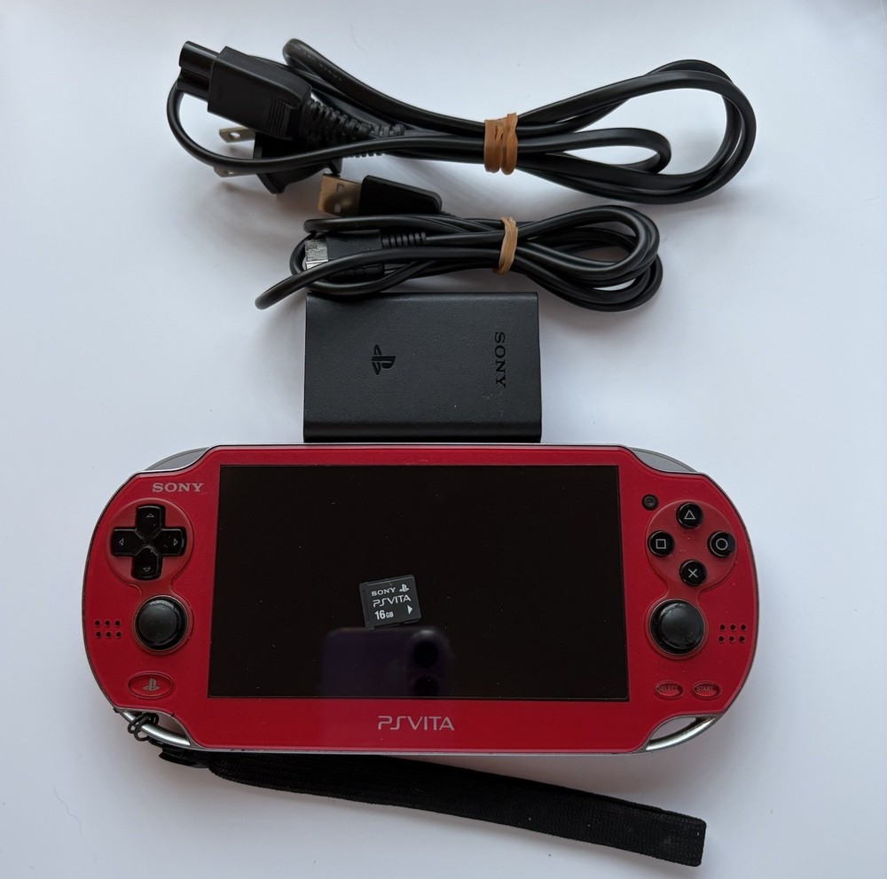 SONY PS Vita PCH-1000 ZA03 Cosmic Red Wifi Tested Good Condition