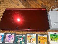 Nintendo New 3DS XL Red Console USA w/Charger + Stylus + Games ** READ ** Dead P