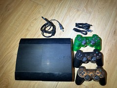 Sony PlayStation 3 Console PS3 Super Slim Black Bundle Controller & Cords Tested