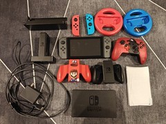 Nintendo Switch Bundle Dock Pro Controller Wall mount Charger Glass Film