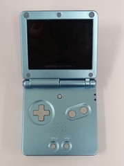 Pearl Blue Nintendo Game Boy Advance SP AGS-101 Includes Charger Tested/Working