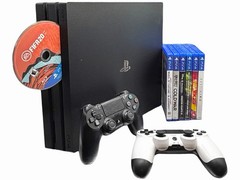 Sony PlayStation 4 Pro PS4 1TB Console w/2 Controller + 7 Games CUH-7215B~Tested