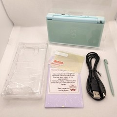 Nintendo DS Lite Ice Blue Console USG-001 Bundle Small Hinge Crack Works Great