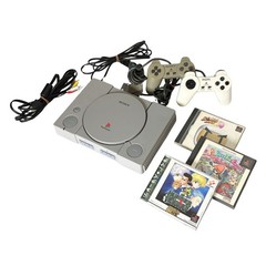 Sony PS1 SCPH-7000 Console Bundle Parappa Hunter x Hunter Tested Japan