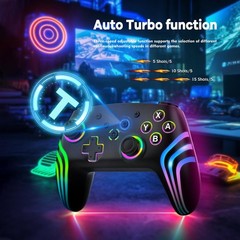 MYSTILUCK Wireless Pro Controller for Switch/Switch 2/Lite/OLED/PC, Black
