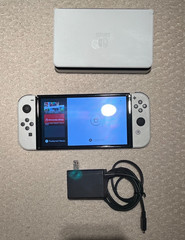 Nintendo Switch OLED Model HEG-001 Handheld Console w/ White Joy Cons