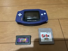 GameBoy Advance Violet Color console and 2 Games GBA