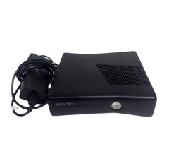 Microsoft Xbox 360 S Black Console Slim Model 1439 With Power Cord TESTED