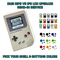 Game Boy Original DMG V5 RIPS IPS LCD UPGRADE – Send in Service – Pick Color