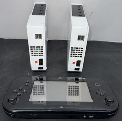 Nintendo Wii Consoles RVL-001 & Wii U Game Pad WUP-010 – Lot of 3 (PARTS/REPAIR)