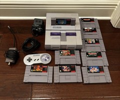 Super Nintendo 1 Chip SNES Console Bundle 1CHIP-with Games-Super Mario World