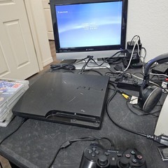 Sony PlayStation 3 PS3 Slim Console 320GB Controller & Games CECH-3001B Ver 4.82