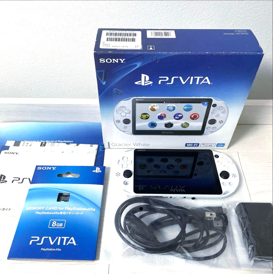 PS Vita PCH-2000 Wi-Fi Glacier White Console Tested Working Used From Japan