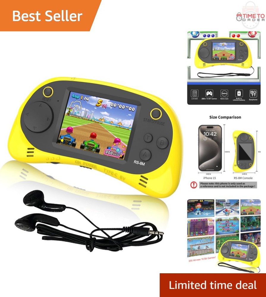 Kids Handheld Game Console 16-Bit 220 HD Games 2.5 Inch Portable Electronic Toy