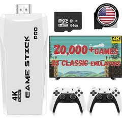 Ultimate 4K Retro Gaming Console with Dual Wireless Controllers & 64GB Storage