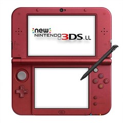 USED Japanese New Nintendo 3DS XL LL METALLIC RED with all items RED-001