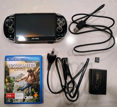 SONY PlayStation PS Vita PCH-1000 ZA01 Crystal Black Wi-Fi model With Uncharted