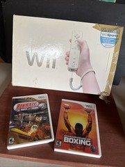 Nintendo Wii White Console Missing Wii Sports Pinball And Boxing Games