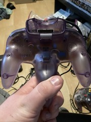Nintendo 64 Black Console With 2 Purple Controllers And Power Cables