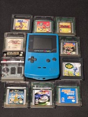 Nintendo Game Boy Color Teal With 10 Games Tested Working
