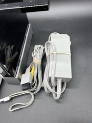 NINTENDO WII BLACK CONSOLE RVL-001 BUNDLE W/ CONTROL SENSOR ADAPTER CABLES