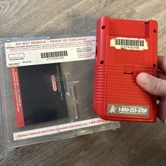 Nintendo Game Boy DMG-01 Red HW-USA-3 Retail Plastic Case Serial Match TESTED