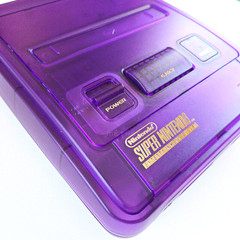 Nintendo Super Famicom Entertainment System 1CHIP-02 Transparent Purple Console