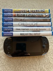 Playstation PS Vita PCH-1001 OLED Console w/6 RPG Games Lot+32gb Memory Pls READ