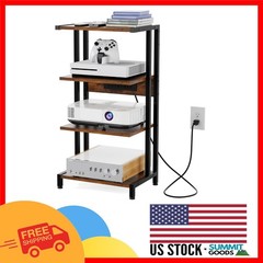 Compact 16.5” AV Media Stand with Adjustable Shelves for a Stylish Game Room