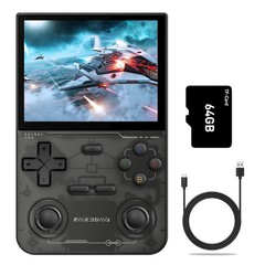 K36 Retro Handheld Video Game Console 16000+ Games 64GB 3.5″ IPS Screen Black