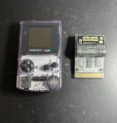 Nintendo Game Boy Color Atomic Purple W/ Star Wars Episode One Racer Works Great