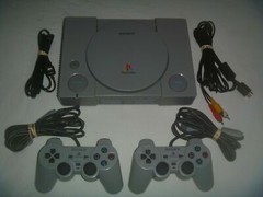 Original Sony Playstation 1 PS1 System Console Gray + 2 Dual Shock Controllers