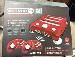 Hyperkin Red Retron 3 2.4GHz Console With 2 Controllers NES SNES GENESIS