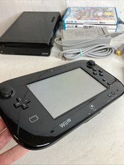 Nintendo Wii U 32GB Console Black W/ 4 Games Super Smash Bros, & Mario Kart 8