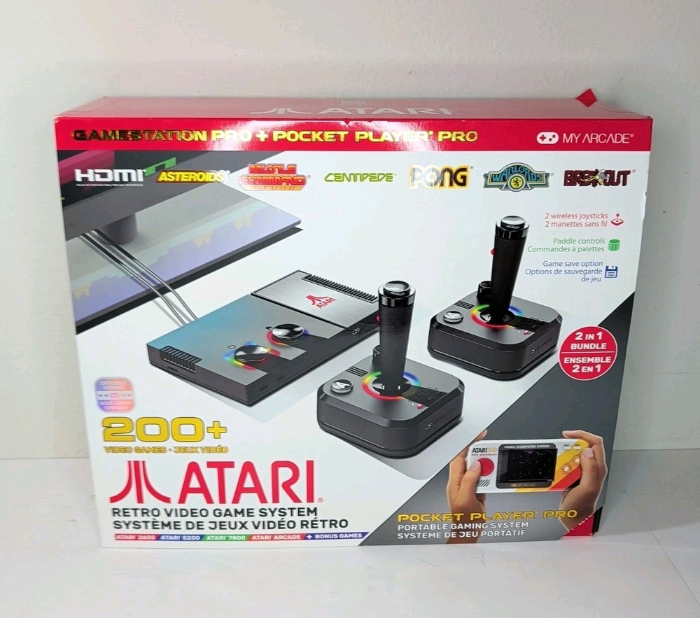 Atari Gamestation Pro + Pocket Player Pro Bundle by My Arcade Open Box Complete