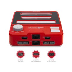 Hyperkin RetroN 3 AV Console for NES, SNES,Super Famicom, Genesis/Mega Drive Red