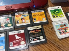 Nintendo New 3DS XL Red Console USA w/Charger + Stylus + Games ** READ ** Dead P