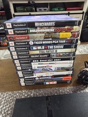 PlayStation 2 PS2 Slim Bundle 2 Controllers, Cables & 18 Games Tested