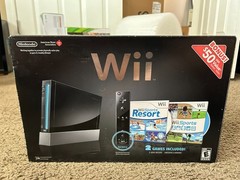 NEW Nintendo Wii With Wii Sports + Wii Sports Resort Black Console System Bundle