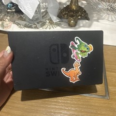 Nintendo Switch Dock Black HDMI USB TV Docking with Dinosaur Stickers