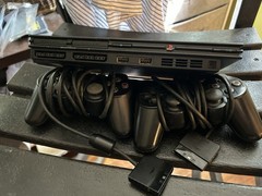 Vtg Sony PlayStation 2 Slim Console w/ 2 controllers & 8 Sports games-all tested