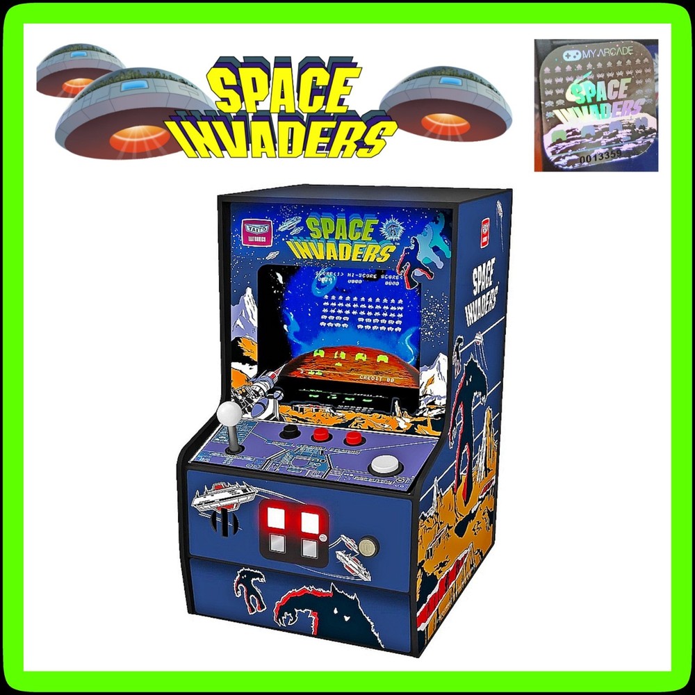 👾 SPACE INVADERS My Arcade TAITO Retro Player Machine w/Backlit Marquee 🆕 NEW!