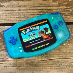 Nintendo Game Boy Advance GBA V5 IPS LCD GLOW TEAL USB-C Rechargeable Battery