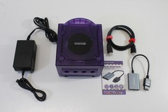 Nintendo Gamecube Console Clear Purple & AC S-Video to HDMI NTSC-U/C DOL-001 GC