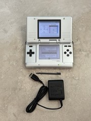 Original Silver Nintendo DS Console w/ charger GBA compatible Tested Working