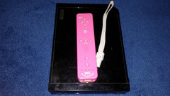 Nintendo Wii Black Console & Pink Wii Motion Plus controller TESTED WORKS GREAT